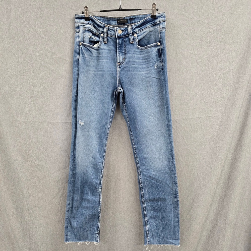 Silver Jeans Co Beau Slim Boyfriend Distressed Raw Hem Jeans W26 L28.5